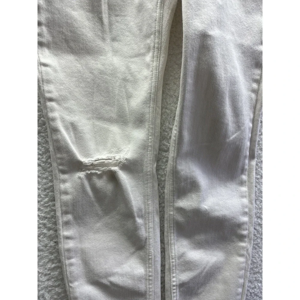 AllSaints Jeans Womens 28 White Grace Slashed Skinny Stretch Pants Pockets Chore
